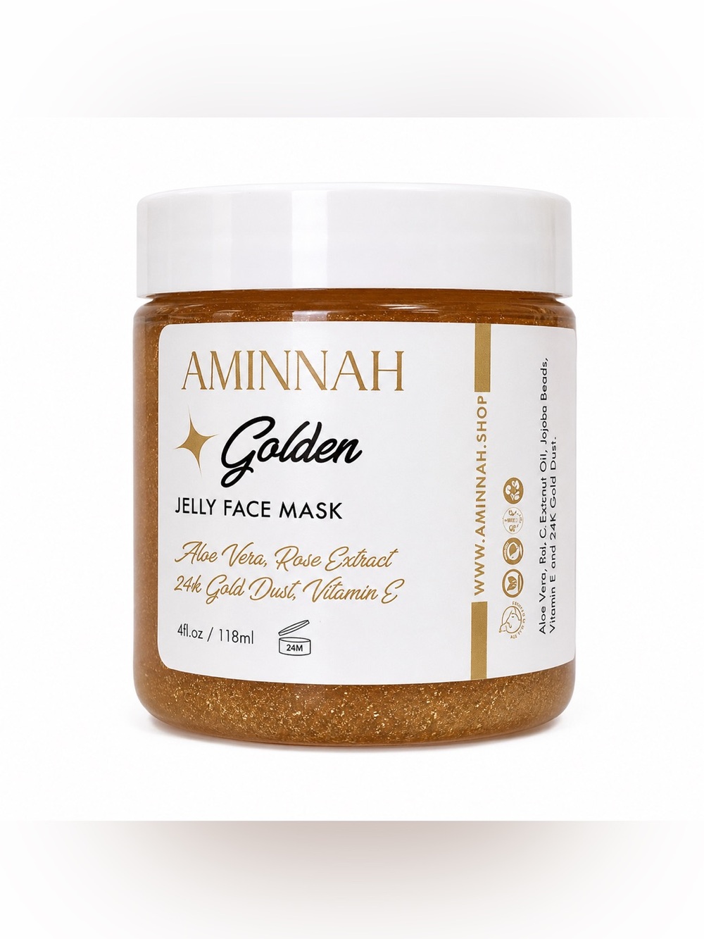 Aminnah New 24k Golden Jelly Face Mask - 4oz.
